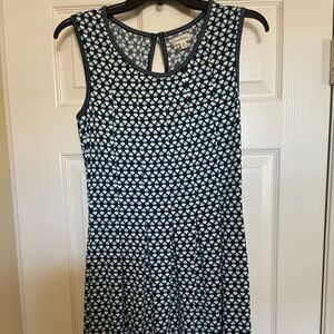 Max Studio Black and Cream Patterned Midi Dress